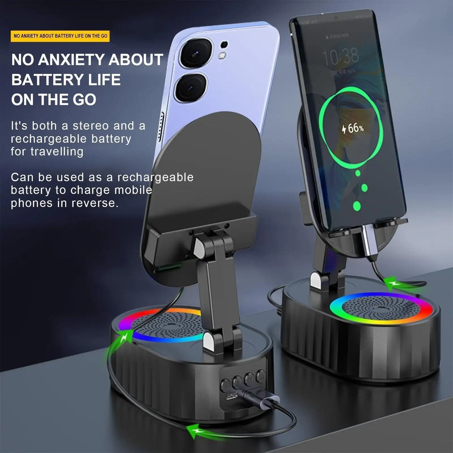 Cell Phone Stand with Bluetooth Speaker