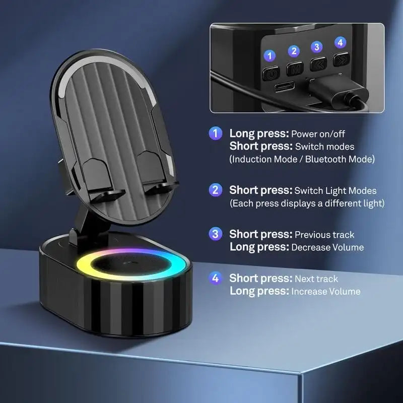 Cell Phone Stand with Bluetooth Speaker